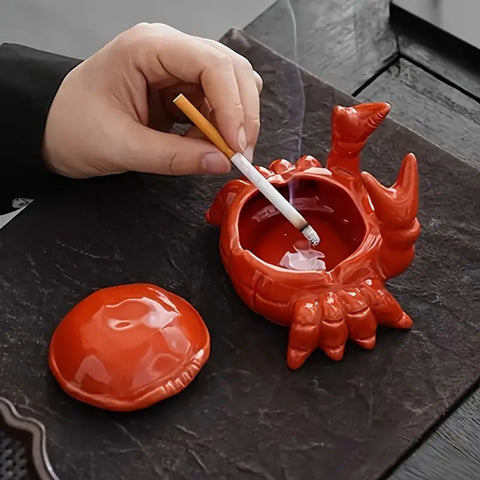 Ceramic Crab Ashtray, Unique Shepherd Design, Perfect for Home & Office Decor, Ideal Father's Day or Boyfriend Gift, No Power Required, Battery Not Included CozyHaus