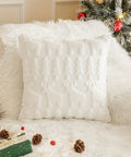 1pc/2pcs, Christmas Plush Pillow Cover Single Side Embroidered Wool Snowflake Christmas Tree Living Room Sofa Cushion Party Decoration Pillow Cover CozyHaus