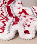 1pc Christmas Sherpa Blanket Boys Girls Throw Blanket Holiday Christmas Reindeer Snowflakes Fleece Blanket Soft Plush Warm Winter Cabin Throw Blanket CozyHaus