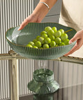 Elegant Oval PET Fruit Bowl with Golden Rim - Transparent Snack Serving Tray for Home & KTV CozyHaus