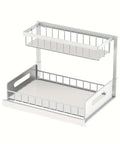 2-Tier Pull-Out Under Sink Organizer - Metal Storage Shelf for Kitchen & Bathroom Cabinets, Space-Saving Design CozyHaus