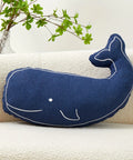 Whimsical Whale Embroidered Throw Pillow Cover, 49.78x35.05 cm - Versatile for All Seasons, Machine Washable, Zip Closure - Perfect for Sofa & Bedroom Decor CozyHaus