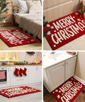 1pc Christmas Bath Mat, Christmas Bathroom Decoration Carpet, Red Bathroom Rugs, Extra Soft And Absorbent Microfiber Cute Holiday Decorative Bath Rugs, Non-Slip Machine Washable Mat, Christmas Decor christmas decorations CozyHaus