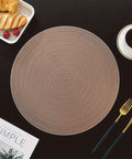 6/8 Pack Round PVC Place Mats, Non-Slip Dining Table Mats for Wedding, Christmas, Parties, Heat Resistant Woven Chargers for Home and Kitchen Tabletop Decor - Hand Wash Only CozyHaus