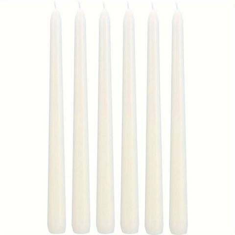 6pcs/12pcs Oval Paraffin Candle Set - 25.4cm Tall, Glitter Embellished, Single-Wick, Unscented, for Indoor Use - Ideal for Christmas, Halloween, Easter, Hanukkah, Thanksgiving, Valentine'S Day - Elegant Dining, Relaxation & Celebration Atmosphere CozyHaus