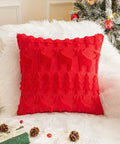 1pc/2pcs, Christmas Plush Pillow Cover Single Side Embroidered Wool Snowflake Christmas Tree Living Room Sofa Cushion Party Decoration Pillow Cover CozyHaus