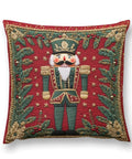 Christmas Nutcracker Throw Pillow Cover 45.72x45.72 cm - Glam Style Decorative Soft Short Plush Pillowcase, Woven Polyester, Zippered Cushion Case for Home Decor, Bedroom, Living Room, Machine Washable - 1pc CozyHaus