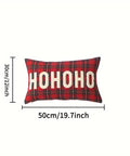 Vibrant Festive Christmas Embroidered Plaid Throw Pillow Cover - Soft, Zippered, Hand Washable Polyester Cushion Case with Easy Care for Home & Office Decor, Perfect for Holiday Season CozyHaus