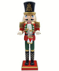 Christmas Nutcracker King Figurine, 11.81-Inch Traditional Wooden Soldier with Scepter, Festive Tabletop Holiday Decor, Manufactured Wood Nutcracker for Christmas Display CozyHaus