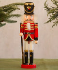 1pc 30cm Nutcracker Soldier Figurine - Wooden Christmas Decor for Home, Office & Tabletop | Perfect for Holiday Parties & Festive Celebrations CozyHaus