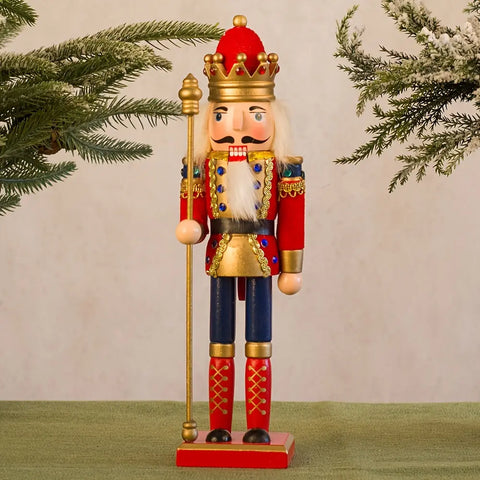 1pc 30cm Nutcracker Soldier Figurine - Wooden Christmas Decor for Home, Office & Tabletop | Perfect for Holiday Parties & Festive Celebrations CozyHaus