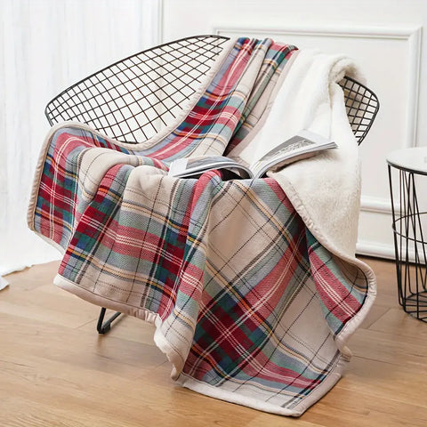 Ultra-Soft Plaid Throw Blanket - Double Layer, Warm & Cozy for Couch or Bed, Allergy-Friendly Flannel, Perfect Christmas Gift for All Seasons CozyHaus