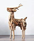 Handcrafted Wooden Deer Sculpture: Abstract Design for Indoor/Outdoor Use - Perfect Christmas Gift for Your Living Room or Office CozyHaus