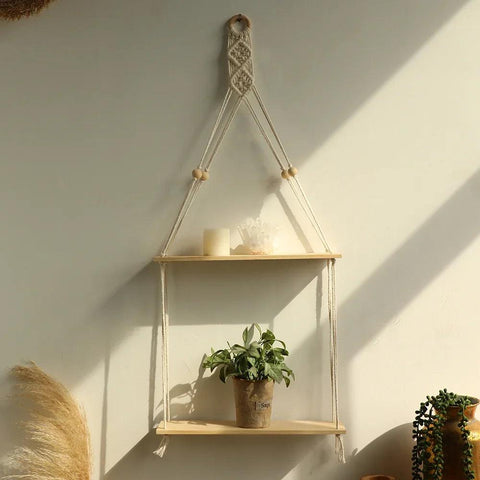 Wandplank - Houten Macrame muurplank CozyHaus