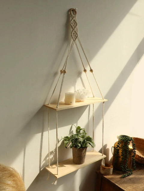 Wandplank - Houten Macrame muurplank CozyHaus