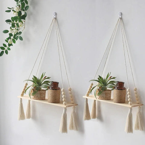 Wandplank - Houten Macrame muurplank CozyHaus