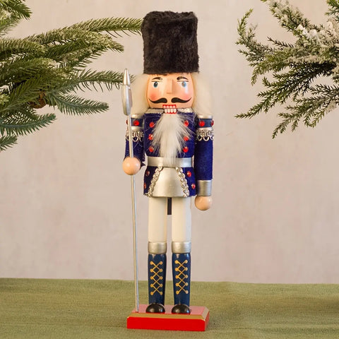 1pc 30cm Nutcracker Soldier Figurine - Wooden Christmas Decor for Home, Office & Tabletop | Perfect for Holiday Parties & Festive Celebrations CozyHaus