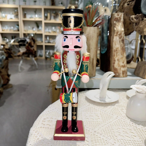 1pc 30cm Nutcracker Soldier Figurine - Wooden Christmas Decor for Home, Office & Tabletop | Perfect for Holiday Parties & Festive Celebrations CozyHaus