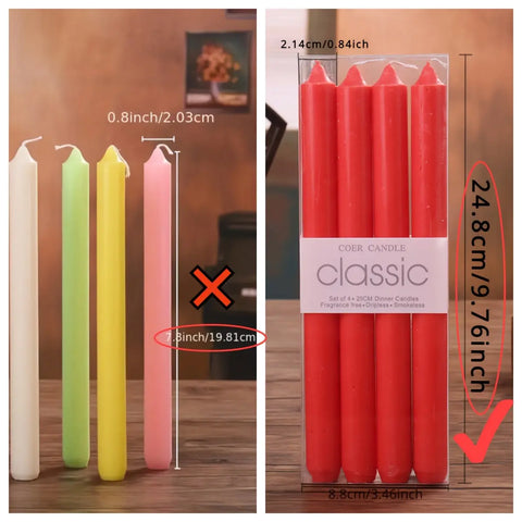 4pcs Straight Candle Creates A Warm And Romantic Atmosphere For Wedding And Church CozyHaus