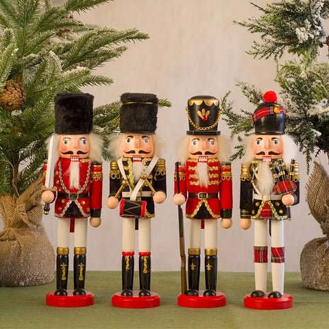 1pc 30cm Nutcracker Soldier Figurine - Wooden Christmas Decor for Home, Office & Tabletop | Perfect for Holiday Parties & Festive Celebrations CozyHaus