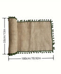 1pc Rustic Burlap Table Runner - Festive Christmas Design, Woven Polyester & Jute Blend, Perfect for Dining & Entryway Decor CozyHaus