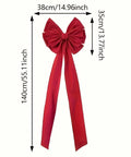 Christmas Velvet Bow Decoration Pack - Classic Polyester Fabric Red Bow for Tree Topper, Wreath, Car, and Festive Indoor Home Decor - Large Bow Set for Winter Holidays without Feathers or Batteries CozyHaus