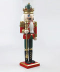 Christmas Nutcracker King Figurine, 11.81-Inch Traditional Wooden Soldier with Scepter, Festive Tabletop Holiday Decor, Manufactured Wood Nutcracker for Christmas Display CozyHaus