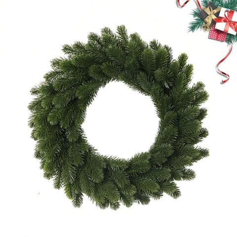 44.96cm Classic Green Pine Needle Christmas Wreath - Artificial, Perfect for Front Door & Indoor/Outdoor Decor, Farmhouse Style Holiday Wall & Window Accent, for Christmas CozyHaus