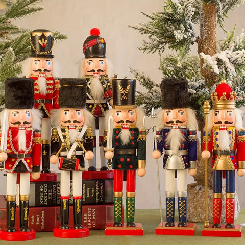 1pc 30cm Nutcracker Soldier Figurine - Wooden Christmas Decor for Home, Office & Tabletop | Perfect for Holiday Parties & Festive Celebrations CozyHaus