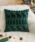 1pc/2pcs, Christmas Plush Pillow Cover Single Side Embroidered Wool Snowflake Christmas Tree Living Room Sofa Cushion Party Decoration Pillow Cover CozyHaus