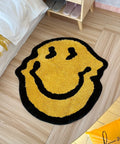 1pc, Shaggy Smile Face Area Rug, Creative Soft Fluffy Throw Rug, Pet Friendly Bedside Rug, Machine Washable, Living Room Bedroom Nursery Room Rug, Room Decorative Rug CozyHaus