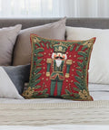 Christmas Nutcracker Throw Pillow Cover 45.72x45.72 cm - Glam Style Decorative Soft Short Plush Pillowcase, Woven Polyester, Zippered Cushion Case for Home Decor, Bedroom, Living Room, Machine Washable - 1pc CozyHaus