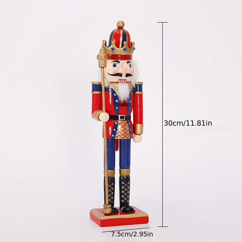 Classic Nutcracker Figurine - 30.48cm Wooden Christmas Decor for Home, Perfect for Bedroom & Various Room Styles, Battery-Free Holiday Tabletop Accent CozyHaus