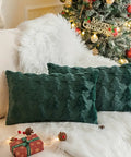 1pc/2pcs, Christmas Plush Pillow Cover Single Side Embroidered Wool Snowflake Christmas Tree Living Room Sofa Cushion Party Decoration Pillow Cover CozyHaus