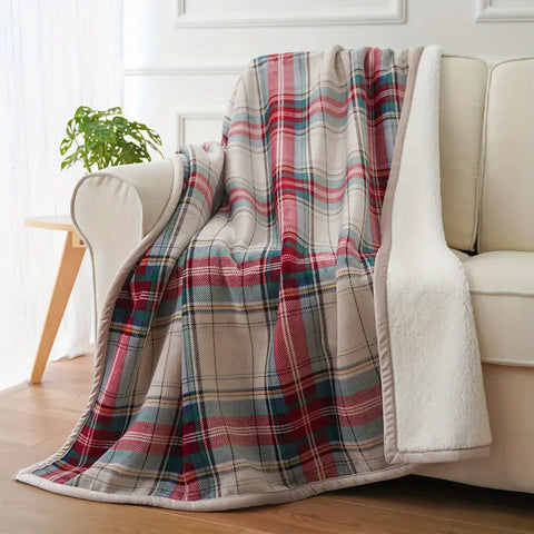 Ultra-Soft Plaid Throw Blanket - Double Layer, Warm & Cozy for Couch or Bed, Allergy-Friendly Flannel, Perfect Christmas Gift for All Seasons CozyHaus