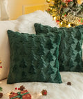 1pc/2pcs, Christmas Plush Pillow Cover Single Side Embroidered Wool Snowflake Christmas Tree Living Room Sofa Cushion Party Decoration Pillow Cover CozyHaus