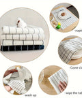 4-Pack Cotton Kitchen Towels Set - Rectangle Woven Dish Cloths, 100% Cotton, Plaid & Striped Patterns, Versatile for Table Napkins, Tea Towels, Cleaning, 40.01 x 59.99 cm - Ideal Housewarming Gift CozyHaus