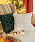 1pc/2pcs, Christmas Plush Pillow Cover Single Side Embroidered Wool Snowflake Christmas Tree Living Room Sofa Cushion Party Decoration Pillow Cover CozyHaus