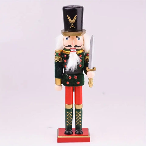 1pc 30cm Nutcracker Soldier Figurine - Wooden Christmas Decor for Home, Office & Tabletop | Perfect for Holiday Parties & Festive Celebrations CozyHaus