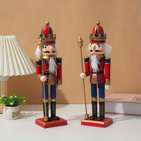 Classic Nutcracker Figurine - 30.48cm Wooden Christmas Decor for Home, Perfect for Bedroom & Various Room Styles, Battery-Free Holiday Tabletop Accent CozyHaus