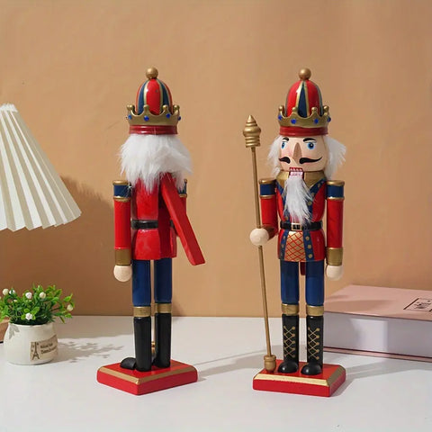 Classic Nutcracker Figurine - 30.48cm Wooden Christmas Decor for Home, Perfect for Bedroom & Various Room Styles, Battery-Free Holiday Tabletop Accent CozyHaus