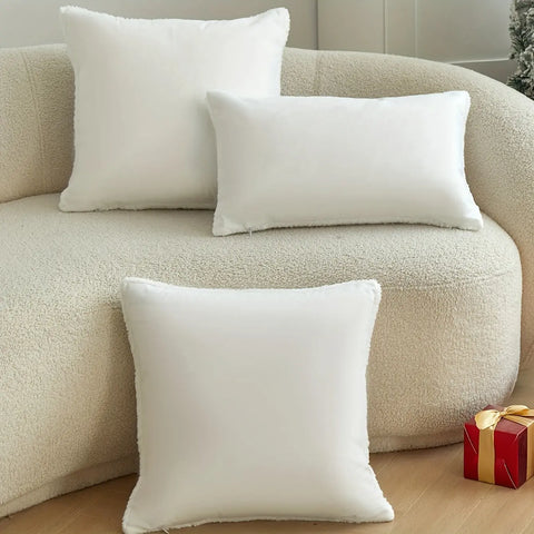 Jingle Bell Embroidered Throw Pillow Cover - Festive Christmas & Winter Decor, Soft Faux Fur, Zip Closure, Hand Wash Only - Perfect for Living Room, Bedroom, and Parties CozyHaus