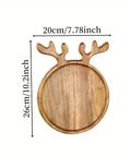 1PCS Christmas Reindeer Antler Serving Tray, Acacia Wood Multifunctional Platter for Afternoon Tea, Dinner, and Home Gatherings, Polished Wood Finish, Seasonal Holiday Themed for Christmas, Halloween, St. Patrick's Day, Valentine's Day - Decorative Wooden CozyHaus