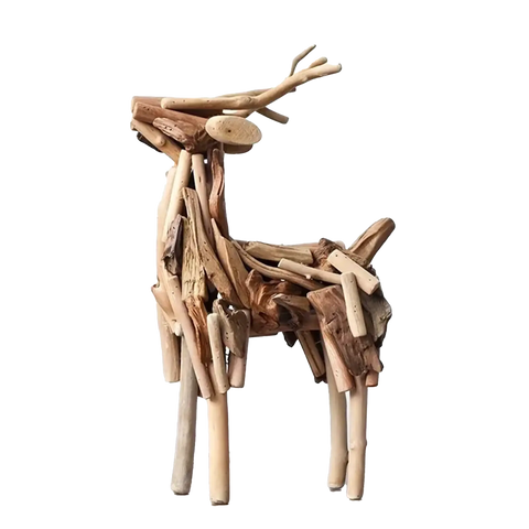 Nordic Deer Sculptuur – Tijdloze Elegantie in Hout CozyHaus