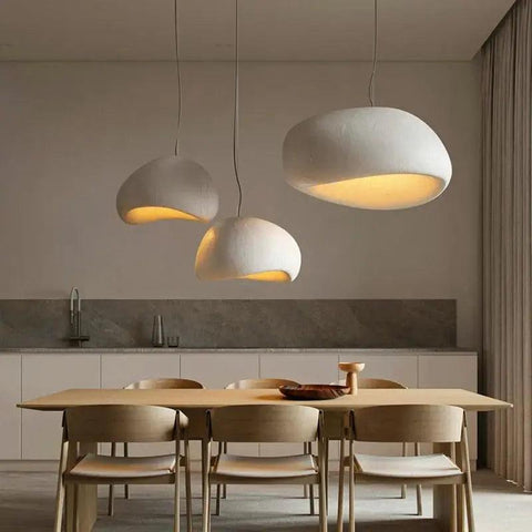 Moderne Wabi Hanglamp – Stijlvolle Hars Kroonluchter voor Eetkamer & Restaurant CozyHaus